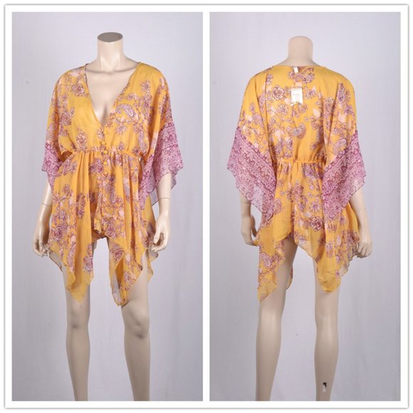 Free People Dream State Tunic & Shorts In Golden Combo - Picture 4 of 5